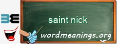 WordMeaning blackboard for saint nick